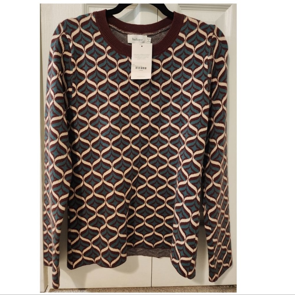 Bohme LS cool, neat sweater, NWT from Bohme